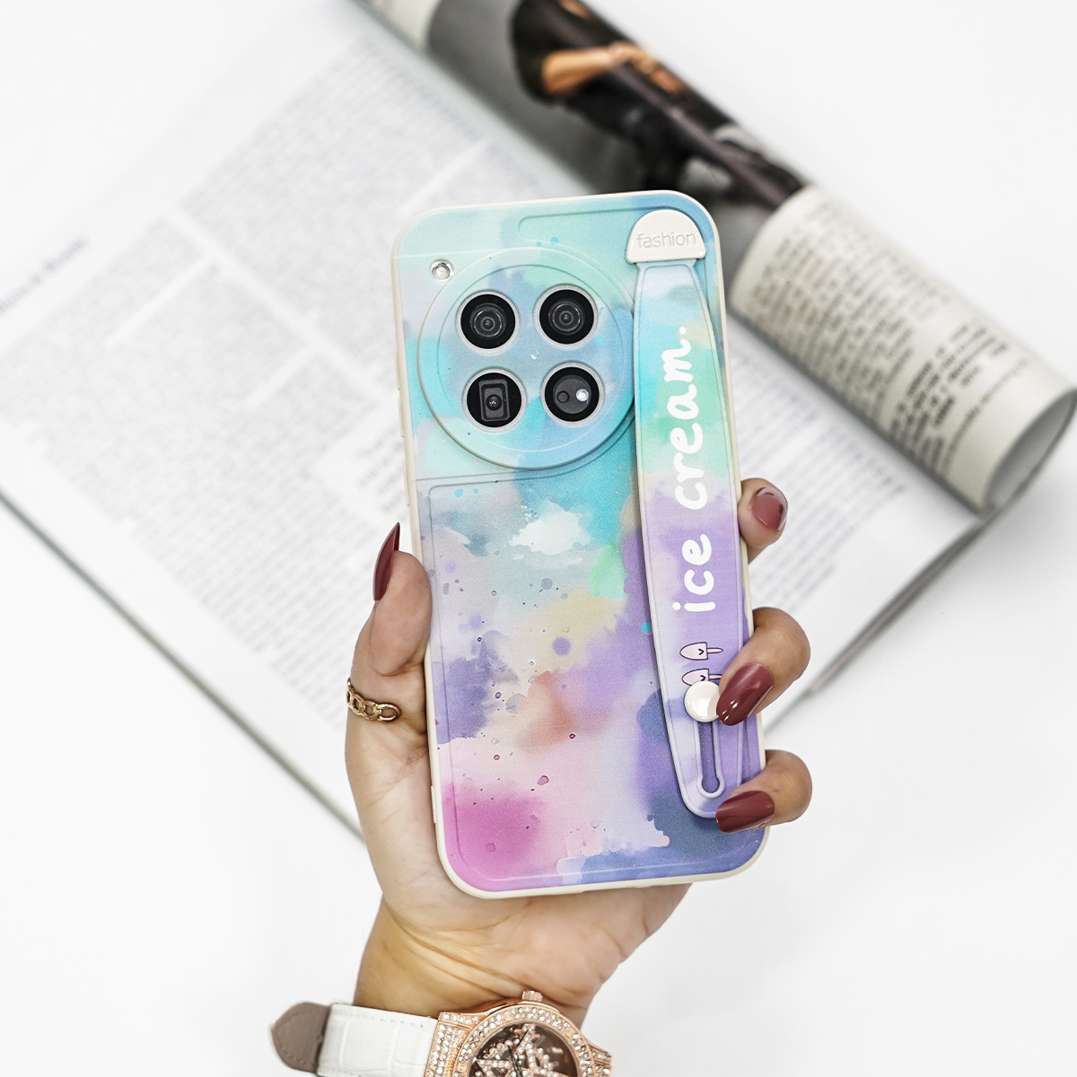 Ice Cream Liquid Silicone Wristband Case