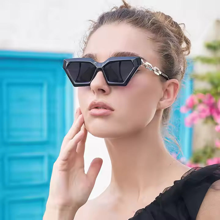 European Chain Detail Statement Sunglasses