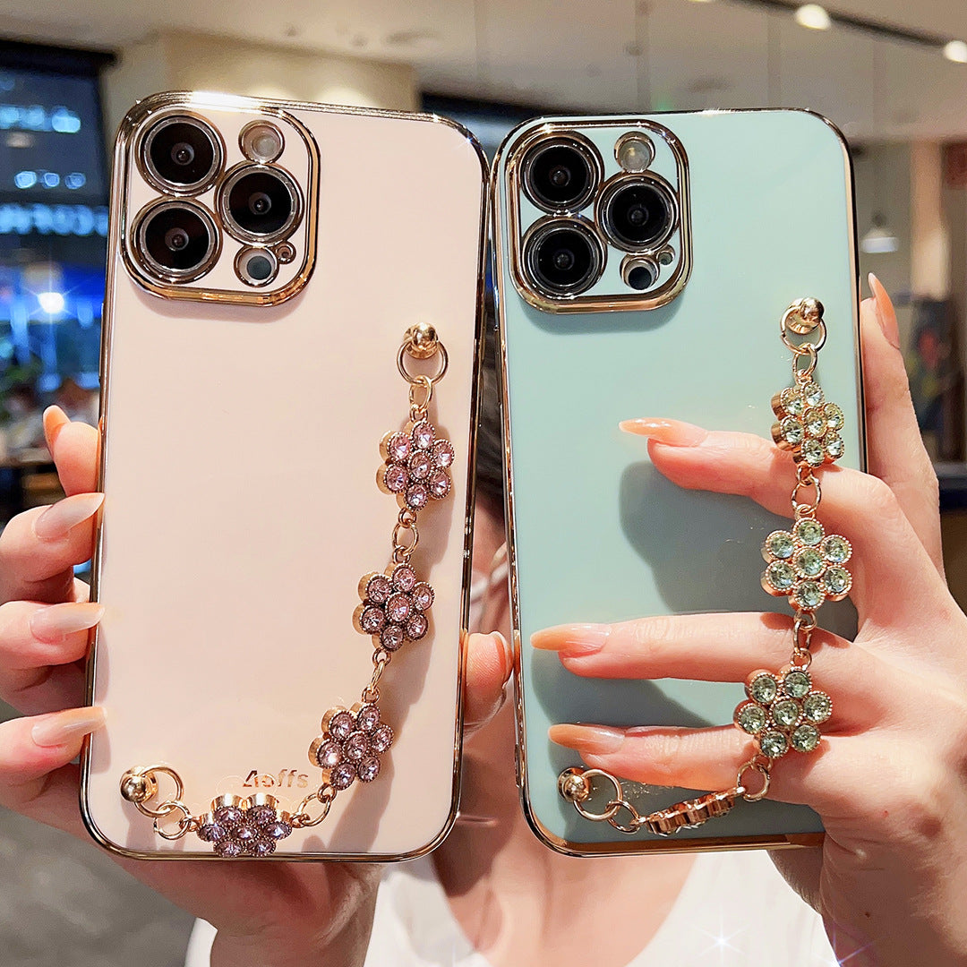 Luxury Electroplating Flower Chain Case
