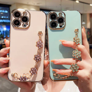 Luxury Electroplating Flower Chain Case