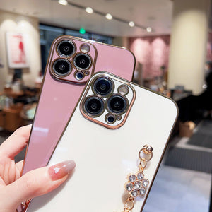 Luxury Electroplating Flower Chain Case