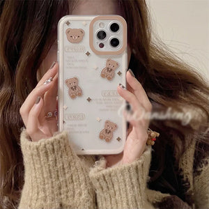 Lovely Clear Brown Bear Case