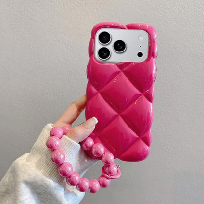 3D Glossy Diamond Grid Shockproof Case