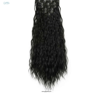 6 Pcs Set 16 Clip In Hair Extensions (Curly)