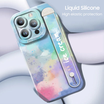 iPhone Series - Ice Cream Liquid Silicone Wristband Case