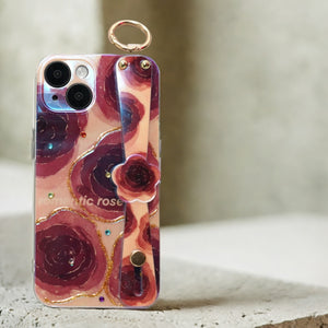 iPhone - Purple Rose Wrist Strap Case