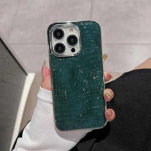 Glossy Crocodile Pattern Leather Case