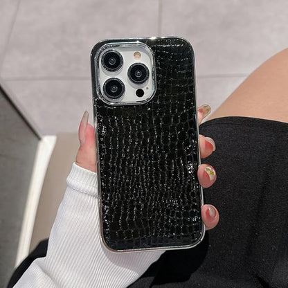 Glossy Crocodile Pattern Leather Case