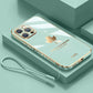 iPhone 14 Series - Electroplating Leaf Case With Lanyard