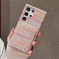 Tweed Wallet Case-Pink