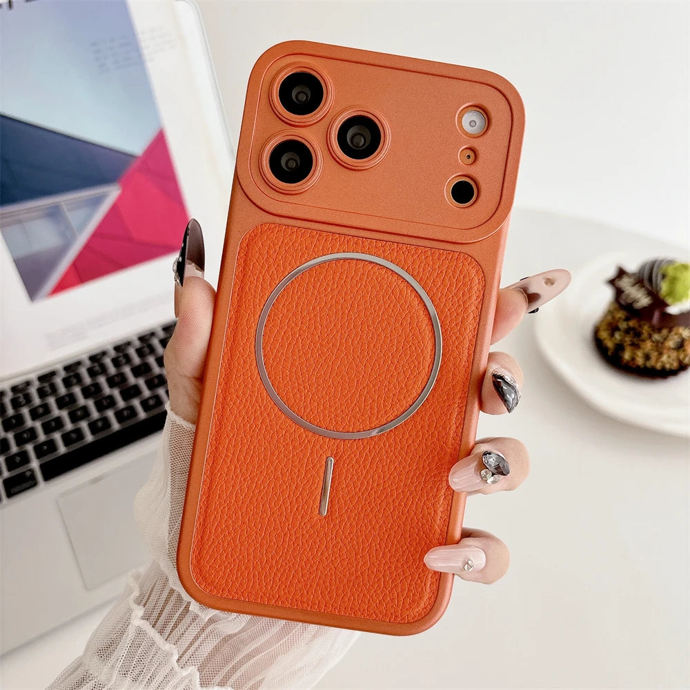 Magnetic Leather Armor Case