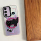 Black Cat Case With Magnetic Holder