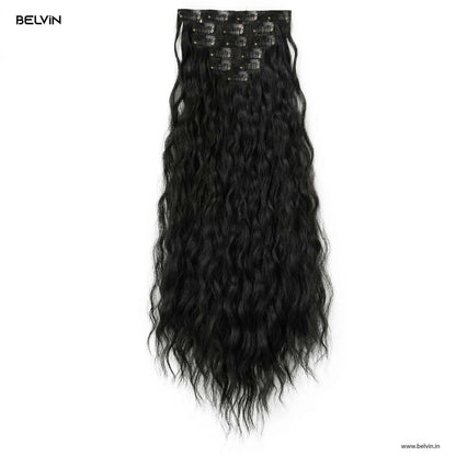 6 Pcs Set 16 Clip In Hair Extensions (Curly)