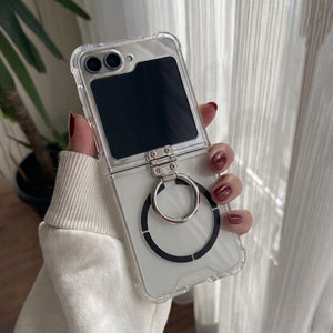 Crystal Clear Magsafe Metal Ring Holder Case
