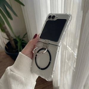 Crystal Clear Magsafe Metal Ring Holder Case