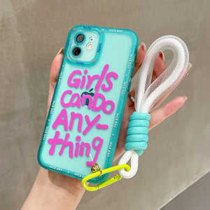 Cute Graffiti Letter Case with Lanyard