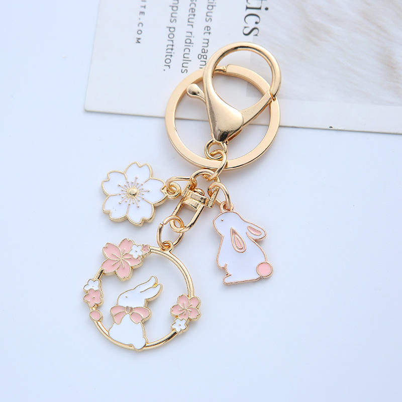 Cherry Blossom Bunny KeyChain