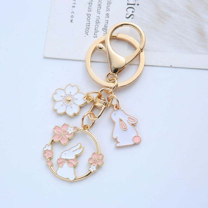 Cherry Blossom Bunny KeyChain