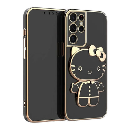 Galaxy S Series- Mirror Kitty Stand Case