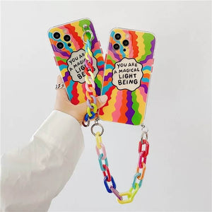 iPhone 13 Series - Rainbow Case with Chain Bracelet