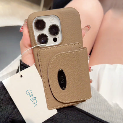 Retro Leather Flip Card Holder Case