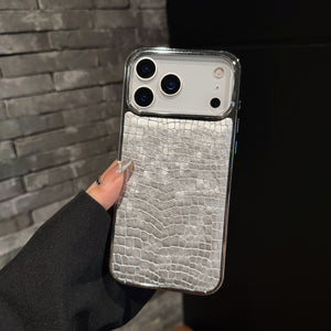 iPhone 17 Series Glossy Crocodile Pattern Leather Case