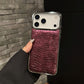 iPhone 17 Series Glossy Crocodile Pattern Leather Case