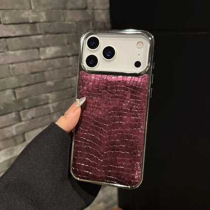 iPhone 17 Series Glossy Crocodile Pattern Leather Case