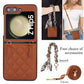 Luxury Quilted Leather Case with Silk scarf Chain Strap