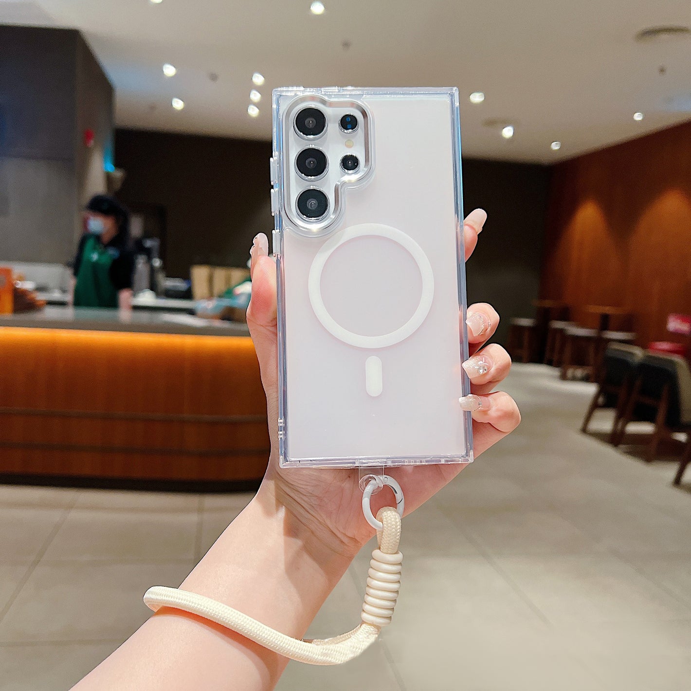 White Halo Case with Lanyard
