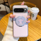 Elegant Faux Leather Gear Spinner Kickstand Case
