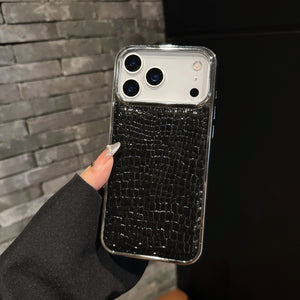 iPhone 17 Series Glossy Crocodile Pattern Leather Case