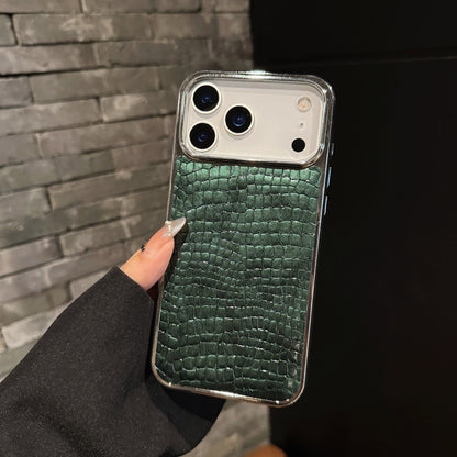 iPhone 17 Series Glossy Crocodile Pattern Leather Case