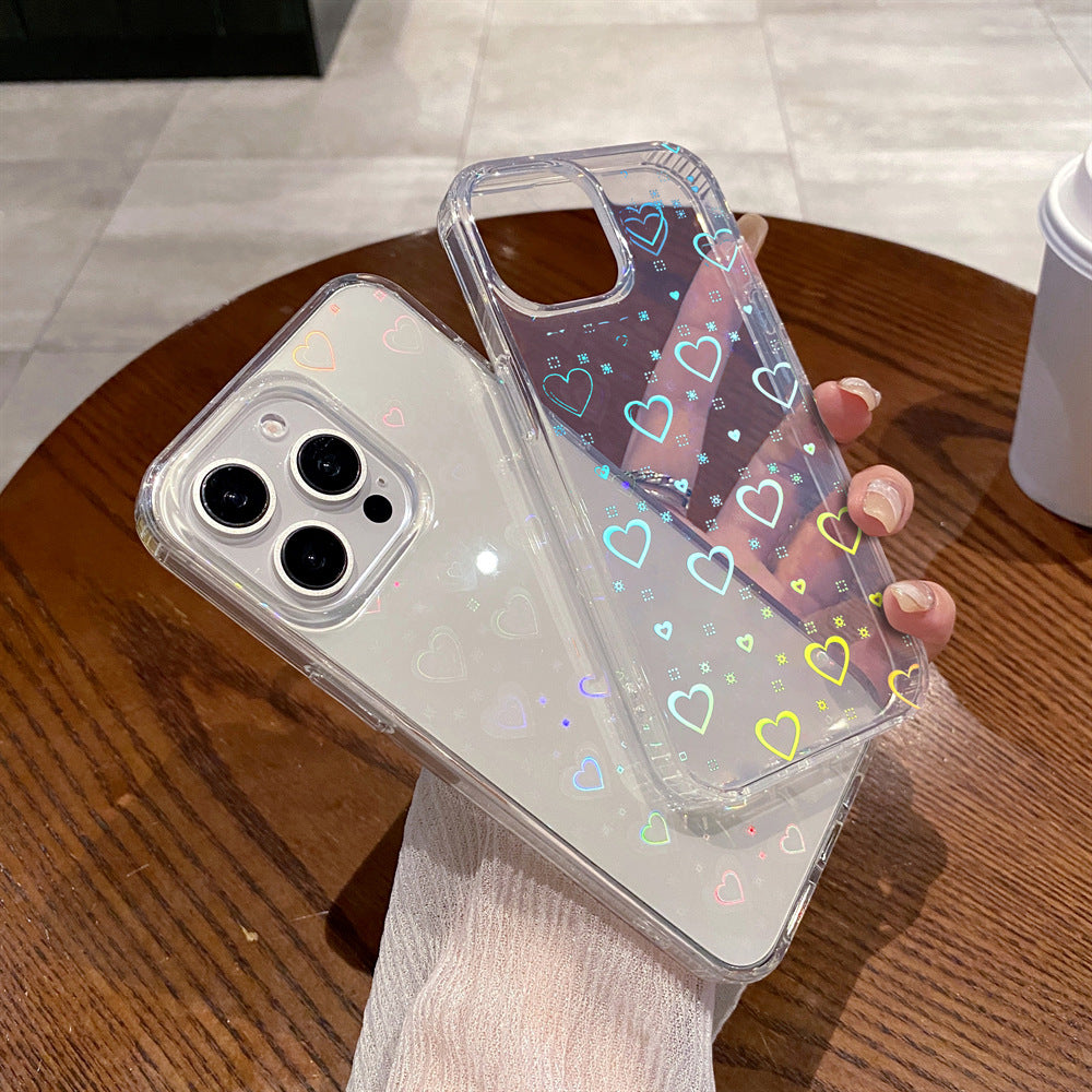 iPhone Series- Laser Love Heart Case