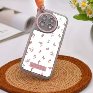 Pink Butterfly Floral Mirror Case