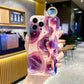 iPhone 14 Series - Purple Rose Wrist Strap Case