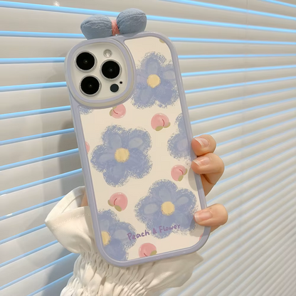 Cute Girl 3D fabric bow Flower Phone Case