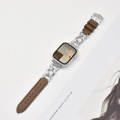 Metal Leather Strap For Apple Watch