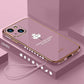 iPhone 14 Series - Electroplating Leaf Case With Lanyard