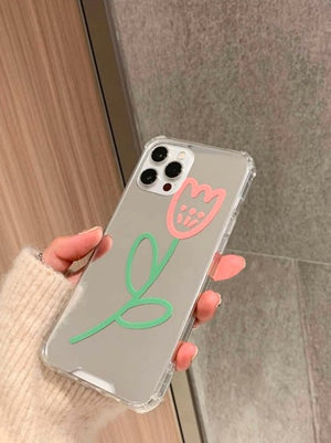 iPhone - Cute Tulip Mirror Silicone Case