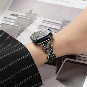 Chic Black Heart Chain Apple Watch Strap
