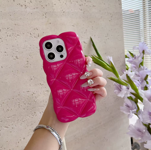 3D Glossy Diamond Grid Shockproof Case