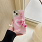 Kawaii Pink Aura Heart Case With Beaded Charm