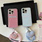 Cute Checkered Case with Heart Strap