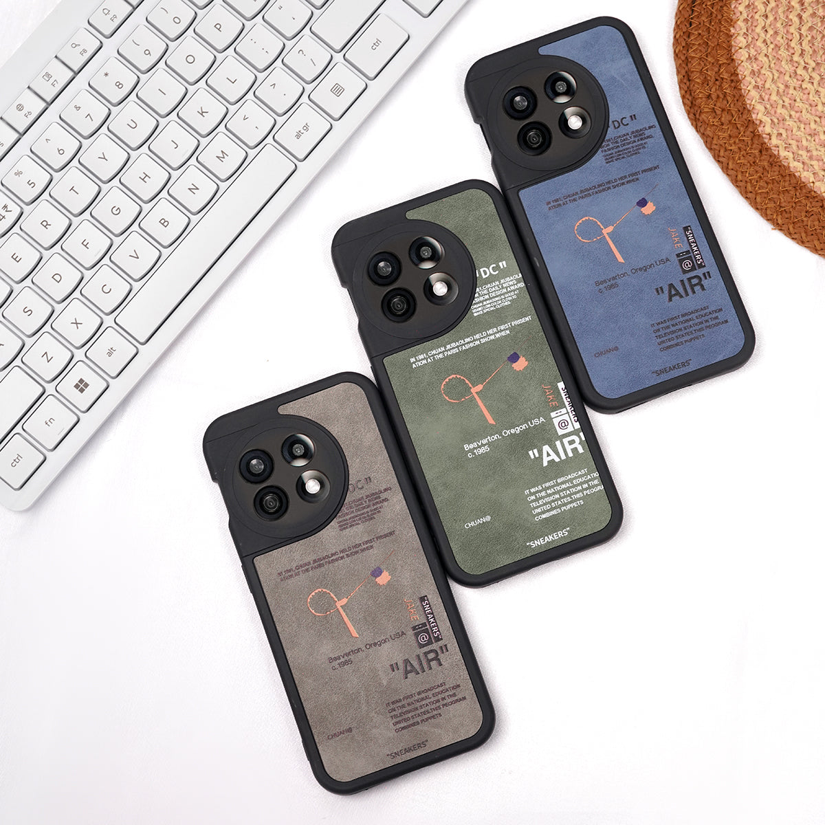 OnePlus Series- Suede Leather Case With Shoelace Design