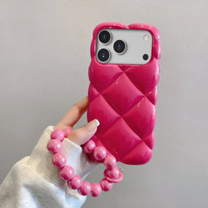 3D Glossy Diamond Grid Shockproof Case