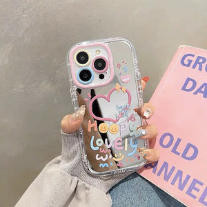 iPhone 15 Series - Lovely Heart Mirror Case