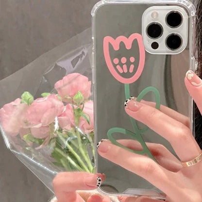 iPhone - Cute Tulip Mirror Silicone Case