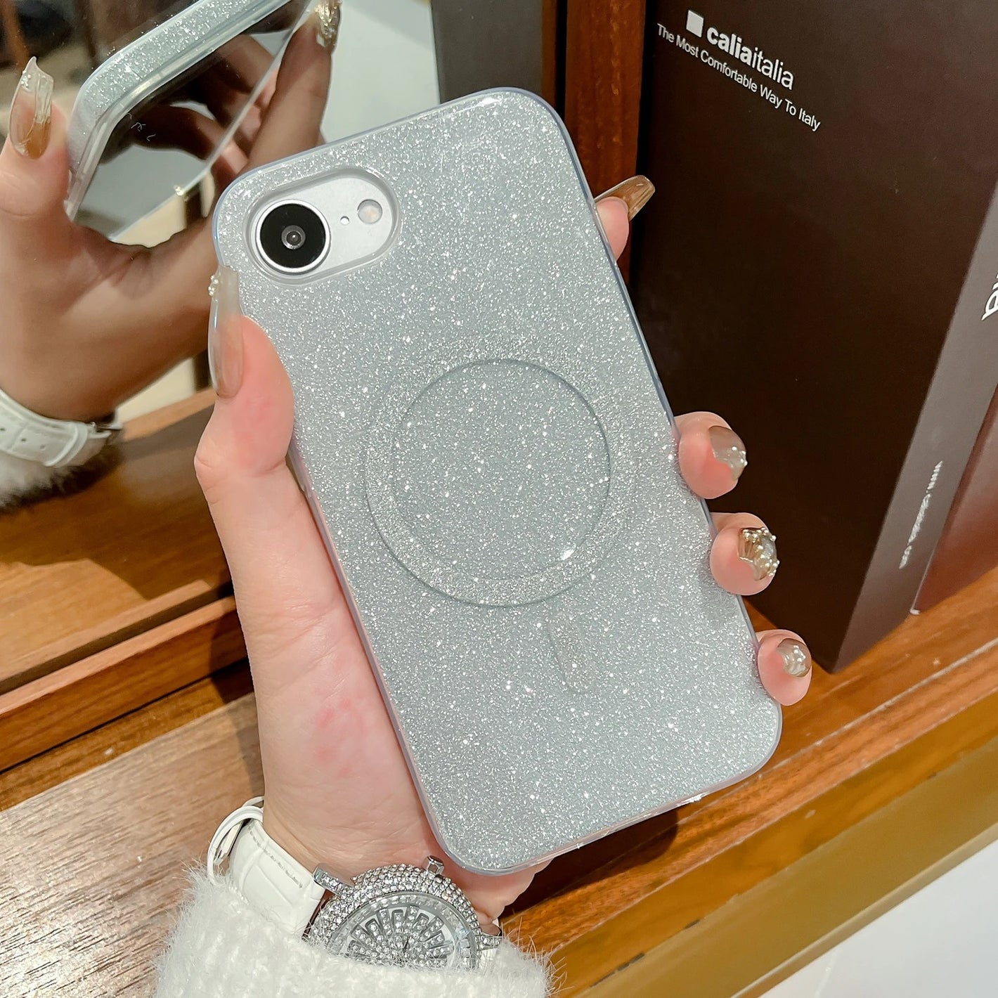 GlitterGlow Starlit Case-Silver