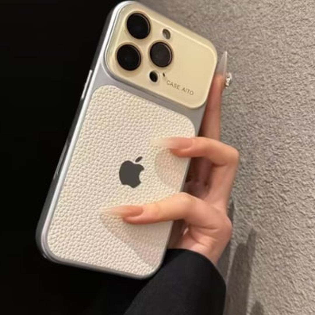UrbanLeather Texture White Case - iPhone
